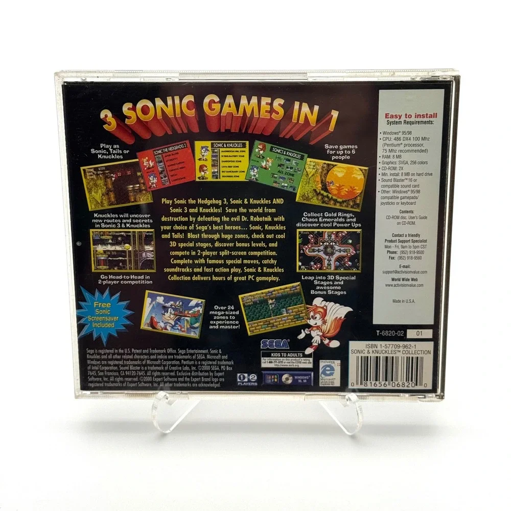 Sonic & Knuckles Collection PC CD-ROM Sega Windows 95 98 Jewel Case Video Game